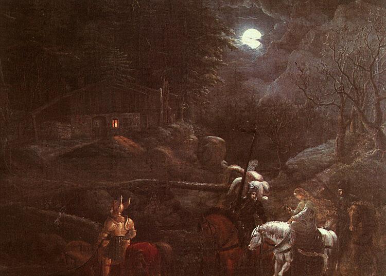 Franz Pforr Knights Before a Charcoal Burner's Hut Sweden oil painting art